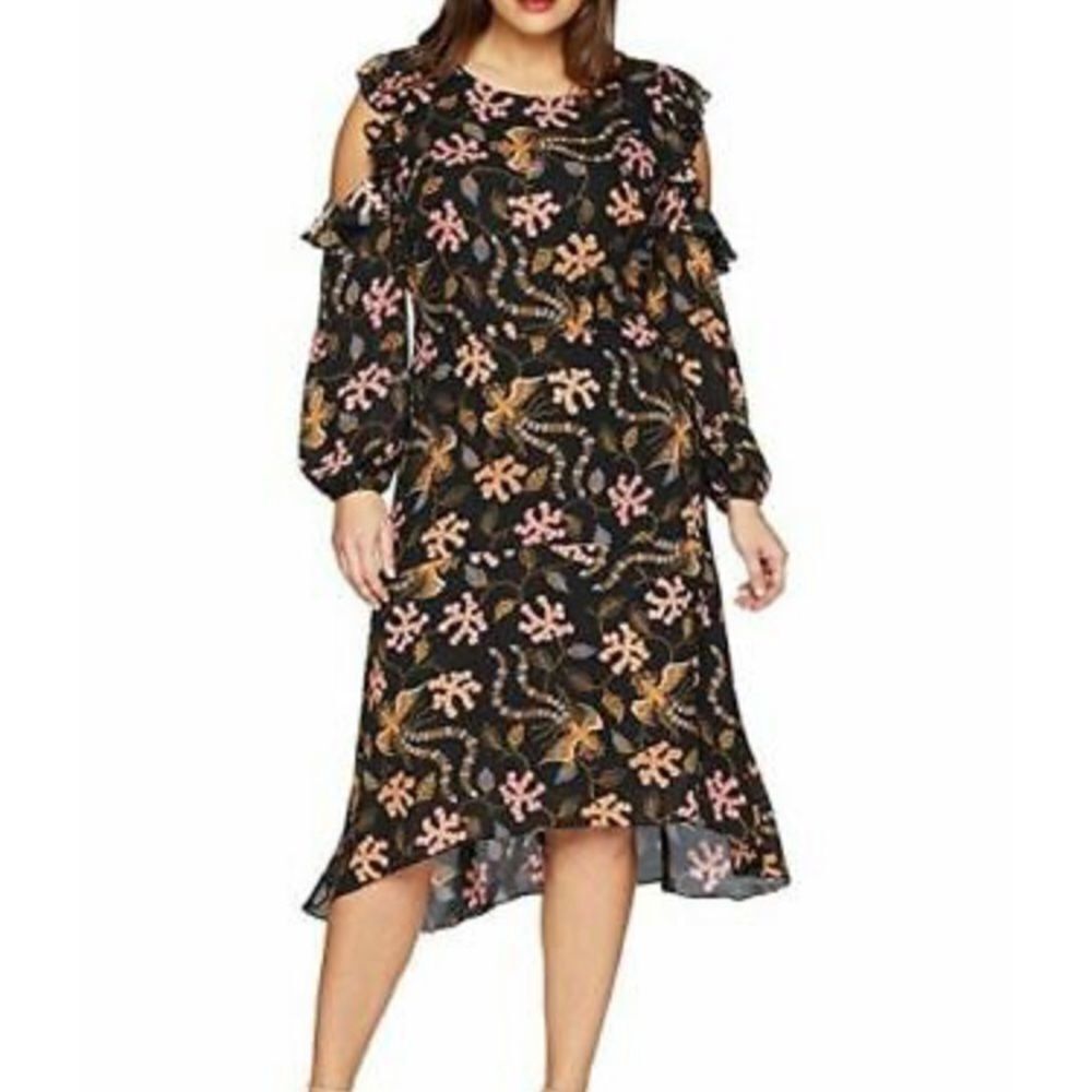 Rachel Roy Curvy Ruffle Midi Dress Size 14W